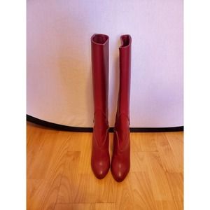 CHARLOTTE OLYMPIA Corine Knee High Star-appliqué Leather Boot Sz 35.5 EU NWOB